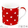 Taza cerámica de 11 onzas con diseño de corazón para la promoción